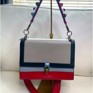 Fendi Vitello Studded Strap bag multicolor.